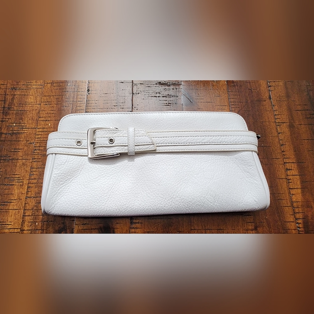 EXPRESS genuine leather white clutch